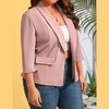 YESFASHION Womens Plus Size Casual Blazer Office 3/4 Sleeve Open Front Cardigans Jacket Work Suit with Pockets - 3 of 4