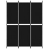 vidaXL 3-Panel Room Divider in Black - Versatile, Durable and Foldable Fabric Screen for Privacy and Sunlight Blockage - 3 of 4