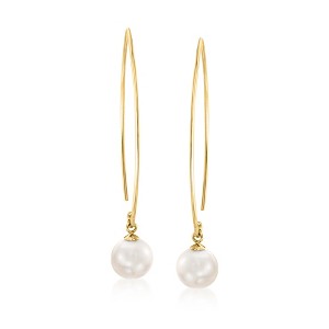 Ross-Simons 8-8.5mm Shell Pearl Drop Earrings in 18kt Gold Over Sterling - 1 of 4