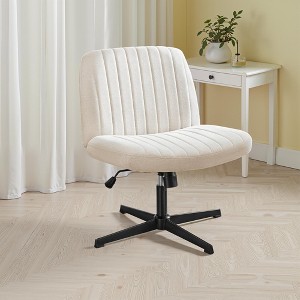 Cross-Legged Chair,No Wheels Armless Swivel Home Office Chair - 1 of 4