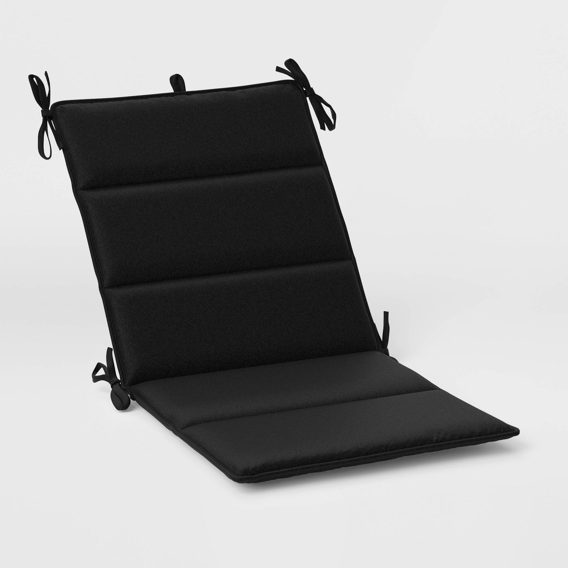 20"x43" Solid Outdoor Chair Cushion Black - Room Essentials™
