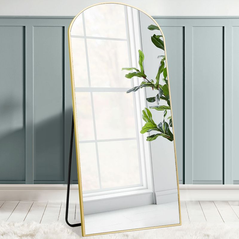 Muselady 70" Height x 31.5" Width Oversize Arch-Crowned Top Dressing Full Length Mirrors/Leaning Floor Mirrors With Stand-The Pop Home, 3 of 9