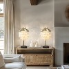 ALOADECOR 3-Light 28'' Modern Coastal Aged Brass Natural Capiz Shell Tiered Table Lamp With Black Marble Base Glam For Girls Room Living Room Bedroom - 2 of 4