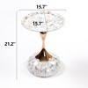 GDFStudio Scott  21.2" H Elegance Mermaid Tail Metal Pedestal End Table - 3 of 4