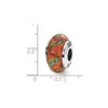 Black Bow Jewelry Red, Teal Swirl Hand-Blown Glass & Sterling Silver Bead Charm, 13mm - 3 of 4