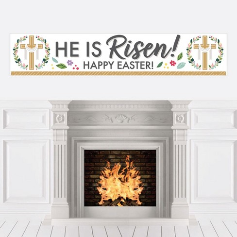 happy easter religious banner