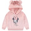 Disney Minnie Mouse Girls 2 Piece Velour Hoodie with Ears and Pants Set for Toddlers and Big Kids - 2 of 4
