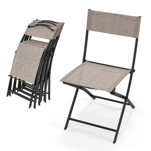 Costway Patio Folding Chairs Set Of 4 Portable Lightweight Camping