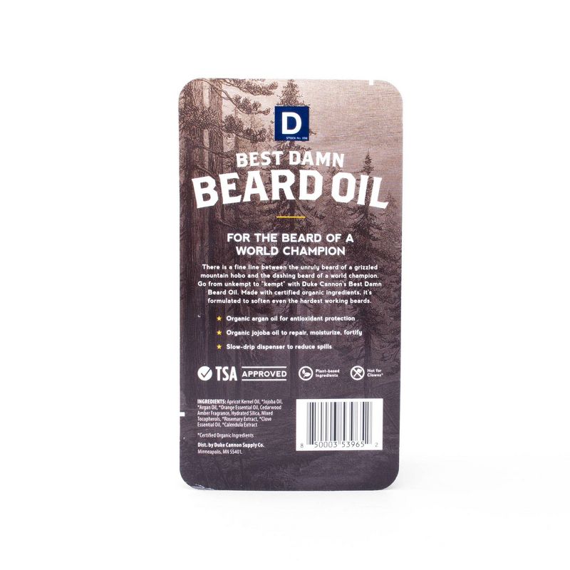 Duke Cannon Supply Co. Supply Best Damn Beard Oil - Trial Size - 0.5oz, 5 of 6