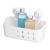 iDESIGN Cade Push Lock Suction Rectangle Basket White: Bathroom Organizer, Plastic Storage Shelf with Suction Cups - 4 of 4