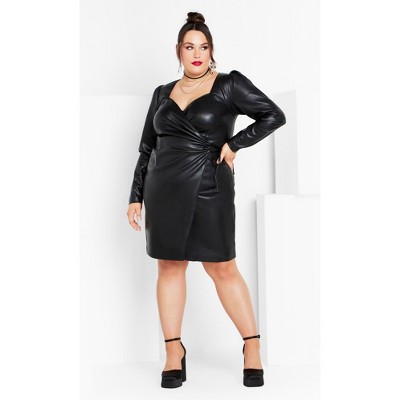 Plus Size White Leather Dress