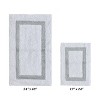 Hotel 2 PC Bath Rug 100% Premium Cotton Tufted Weave Two Tone Reversible Bathroom Rug, Super Soft Absorbent, Machine Washable Bath Mat - 2 of 4