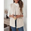 Coolmee Womens Fleece Cardigan Vest Casual Open Front Outerwear Sleeveless Soft Jacket With Pockets - 3 of 4
