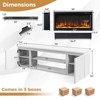Costway Fireplace TV Stand for TVs up to 80" with Electric Fireplace 3 Adjustable Shelves Black/White - 2 of 4