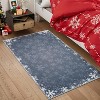 Snowflake Christmas Area Rug Machine Washable Area Carpet, Non-Slip Non-Shedding Rugs Festive Decor for Living Room & Bedroom Spaces - 2 of 4