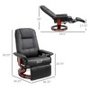 Faux Leather lounge chair with footrest and armrest, Manual Swivel Recliner for living room - 3 of 4