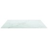 vidaXL Table Top White 27.6"x27.6" 0.2" Tempered Glass with Marble Design - 3 of 4