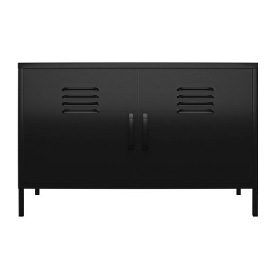 Small Space Wood Storage Cabinet Black Metal - Brightroom™ : Target