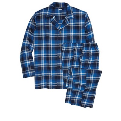 Kingsize Men's Big & Tall Jersey Knit Plaid Pajama Set - Big - 6xl