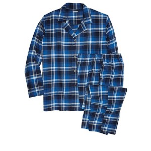 KingSize Men's Big & Tall Plaid Flannel Pajama Set - 1 of 4