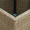 vidaXL Tea Table Beige 16.3 inches x16.3 inches x17.3 inches  Poly Rattan and Tempered Glass - 4 of 4