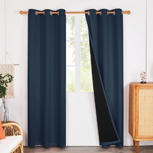 Deconovo Satin 100% Light sheiled Curtains 2Panels For LivingRoom or Bedroom - 1 of 4