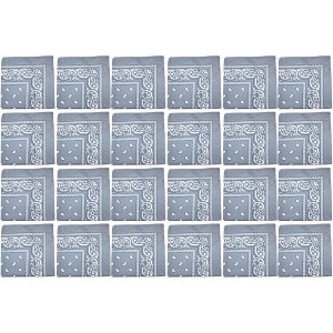 24 Pack Cotton Bandanas Paisley Design Bulk Set for Events, Crafts, Teams - 1 of 4