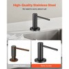 VEVOR Soap Dispenser for Kitchen Sink, Stainless Steel Built in Sink Soap Dispenser with 17OZ Refillable Bottle, Countertop Dish Soap-Dispenser,Black - 3 of 4