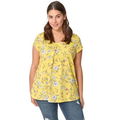 ellos Plus Size Twisted V-Neck Tee