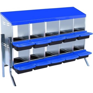 TackView Chicken Nesting Boxes for Laying Eggs, Metal Egg Laying Boxes with Bracket Legs, with Collecting Eggs Trays - 1 of 4