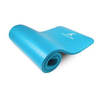 BalanceFrom All Purpose 4'x8'x2 Extra Thick High Density Anti Tear Fitness  Yoga Gymnastics Gym Folding Exercise Aerobics Mat, Blue
