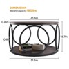Bekrvio 31.5" 2 Tier Industrial Round Coffee Table, Modern Round Wood Coffee Table with Sturdy Circle Metal Frame for Living Room, Walnut - 2 of 4