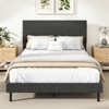 Costway Twin/Full/Queen Size Bed Frame with Height Adjustable Chevron Headboard, No Box Spring Needed Gray/Beige - 2 of 4