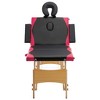 vidaXL Foldable Massage Table 4 Zones Wood Black and Pink - 4 of 4