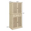 Rattan Bathroom Cabinet, Bathroom Floor Cabinet with Drawer,Display Storage with Doors,Kitchen Cupboard,Storage Cabinet for Living Room - 3 of 4