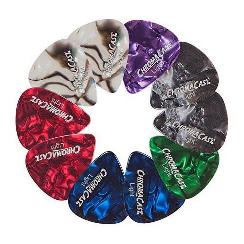 ChromaCast Pearl Celluloid Picks - Assorted Colors Light Gauge(.60mm) 10 Pick Pack - image 1 of 4