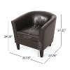 GDFStudio Arias Contemporary Faux Leather Tub Club Chair, Dark Brown - 3 of 4