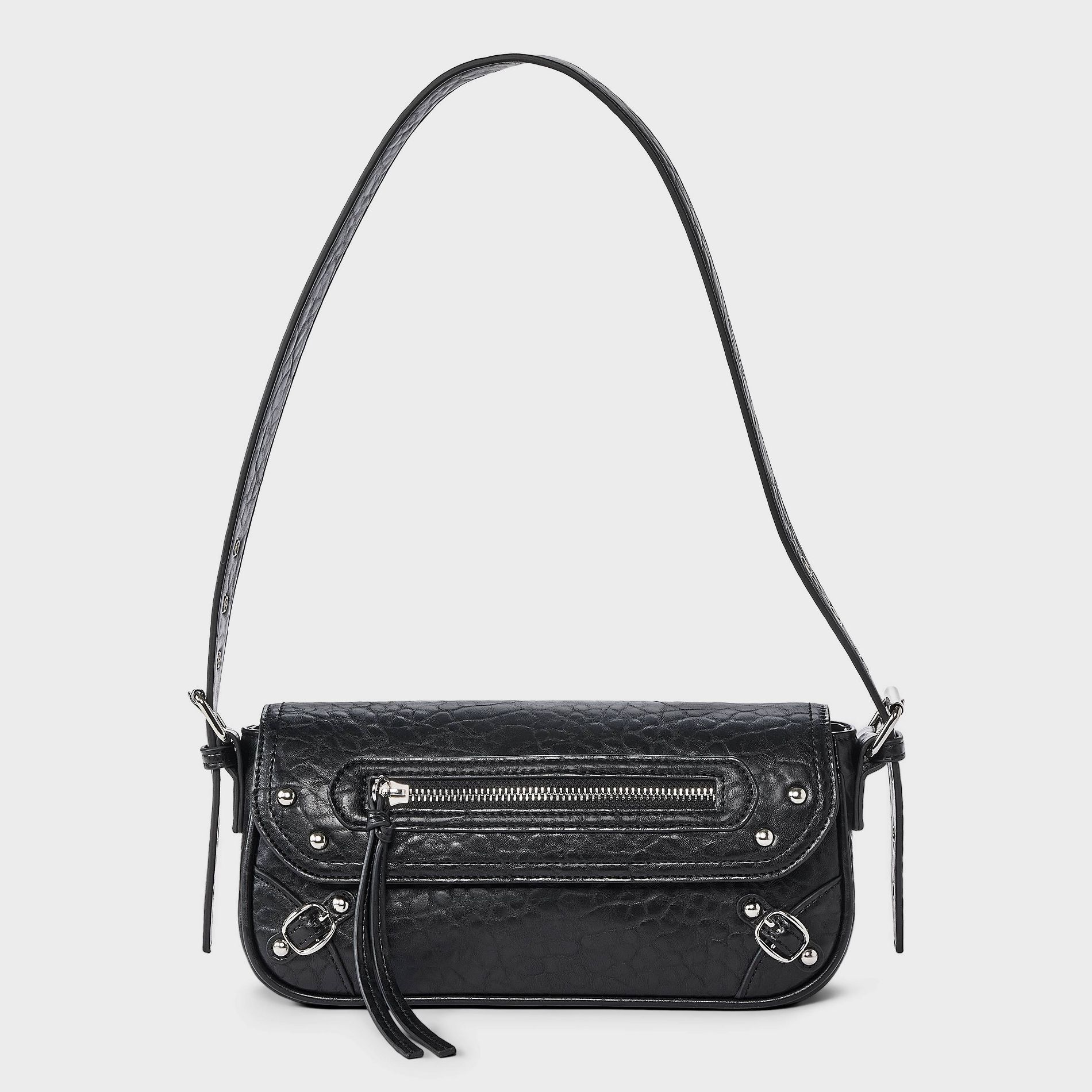 Studded Detail Flap Shoulder Bag - Wild Fable™ Black