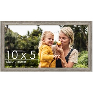 PosterPalooza | 10x5 Thin Barnwood Picture Frame, UV Acrylic, 2 Finishes - Grey and Black - 1 of 4
