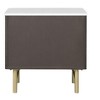 Gulches Espresso Color Nightstand 26 Inches High 2 Drawers Gold Plated Legs - 4 of 4