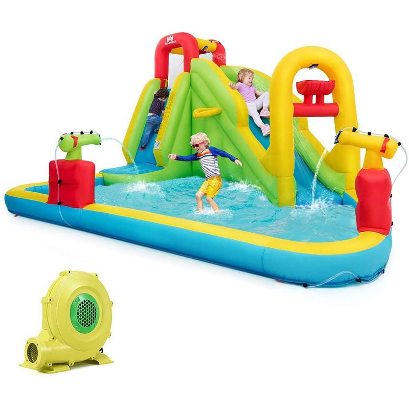 Costway Inflatable Water Slide Kids Bounce House w/735W Blower, 1 of 9