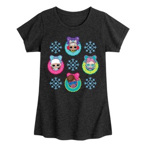 Girls' - Lol Surprise! - Snowflake Wreath Fitted Short Sleeve Graphic T-Shirt - 1 of 4