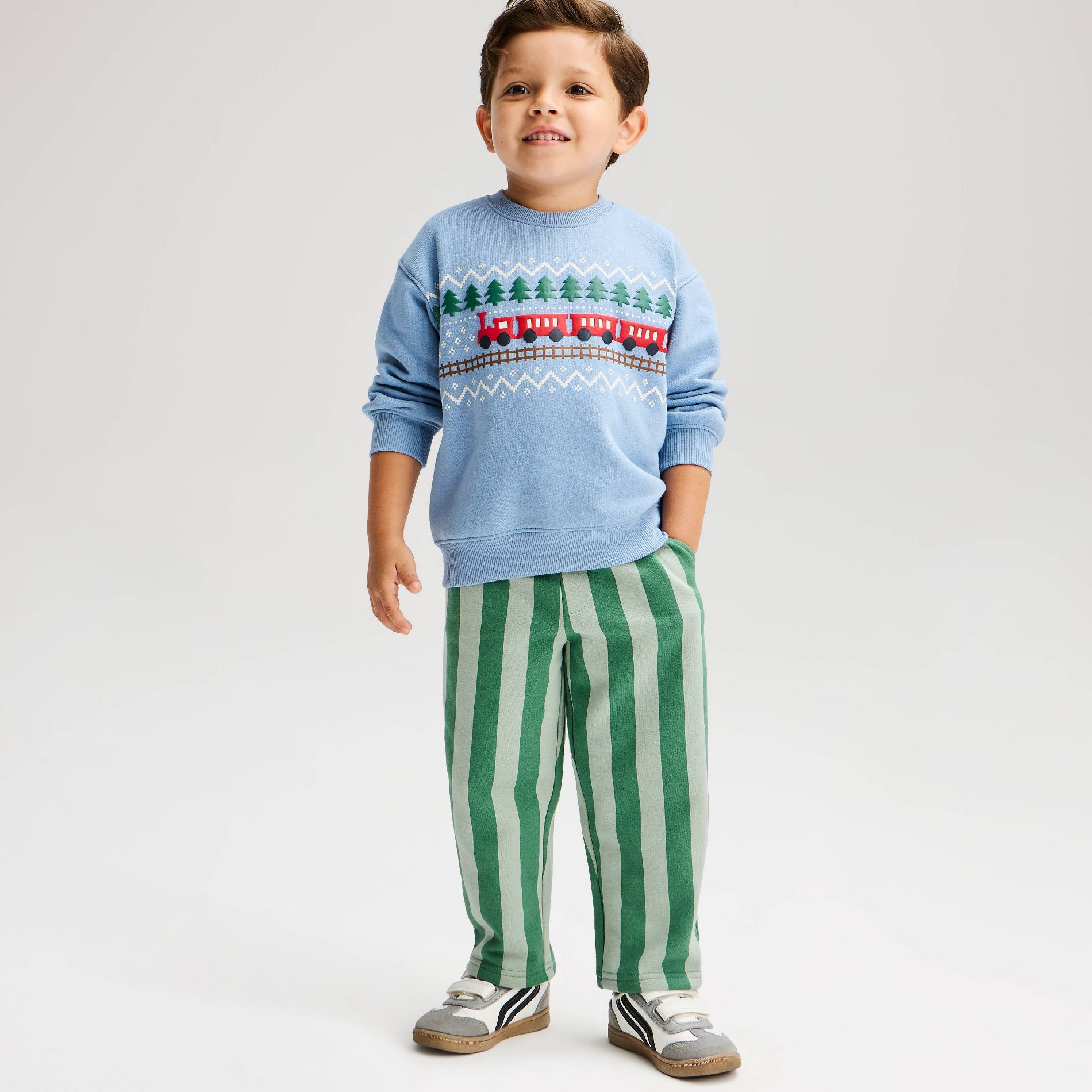 Toddler Boys' Holiday Cozy Fleece Sweatshirt - Cat & Jack™ Blue