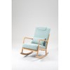 Rocking Chair Upholstered Fabric Rocking Armchair Indoor with High Backrest, Glider Chairs and Lumbar Pillow - 3 of 3