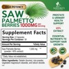 Saw Palmetto 1000mg - Premium Prostate Health Support Supplement for Men - 60 By Nature's Nutrition - 2 of 4