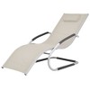 vidaXL Ergonomic Sun Lounger with Pillow | Outdoor Cream & Gray Patio Chair | Textilene Fabric, Aluminum Frame | Weather & | Easy Assembly - 2 of 4