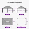 PURPLE LEAF Outdoor Gazebo Aluminum Frame Galvanized Steel Double Roof Patio Hardtop Gazebo with Curtains and Netting for Patio Lawn and Garden - 2 of 4