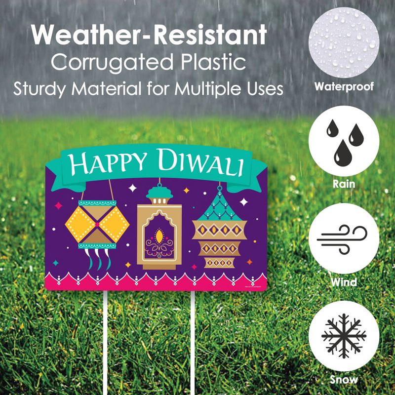 Big Dot of Happiness Happy Diwali - Festival of Lights Party Yard Sign Lawn Decorations - Party Yardy Sign, 4 of 8