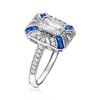 Ross-Simons 1.40 ct. t.w. CZ and .40 ct. t.w. Simulated Sapphire Ring in Sterling Silver - 3 of 4