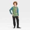 Boys' Teenage Mutant Ninja Turtles Long Sleeve Graphic T-Shirt - Blue/Green - 4 of 4